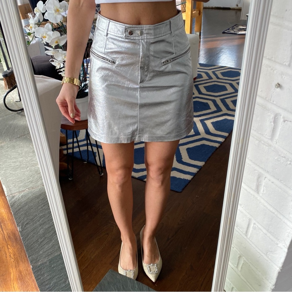FB SISTER Silver Metallic Women's Mini Skirt 🤍 - Picture 5 of 12